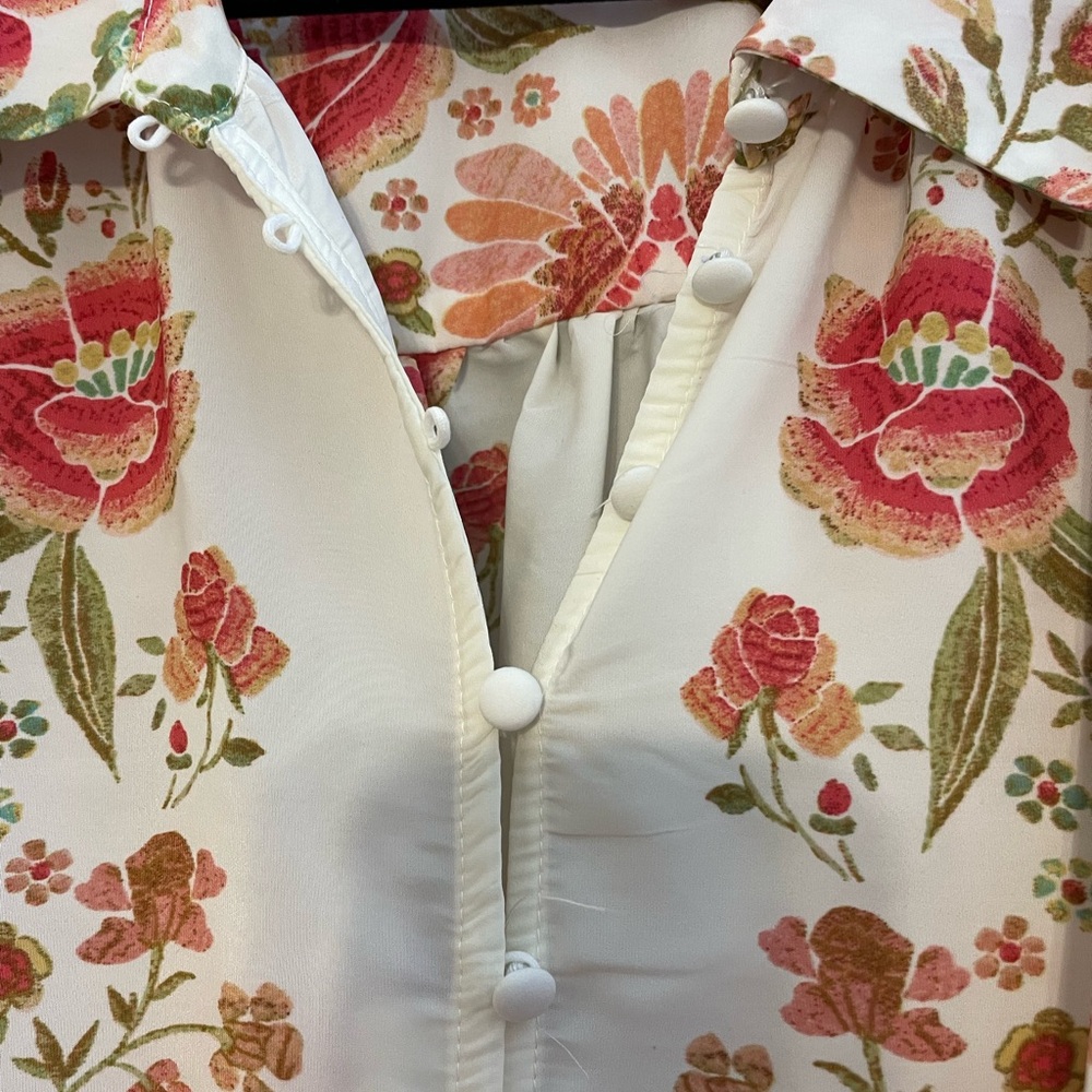 Rose & Olive Floral Print Women's Long Sleeve  Top - Picture 3 of 4